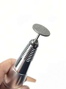 1pc 20mm Round Nail Grinding Disc, Nail Polishing Sanding Disc, Nail Edge Grinding Tool - Silver - View 3