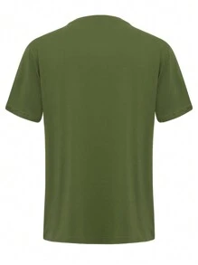 男士夏季拼色T恤，透氣舒適的休閒運動健身海灘度假圓領短袖上衣