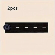 2pcs/5pcs Black Interlocking Tape Waistband Extender Buttons For Jeans And Pants - No Sew Instant Adjustable Extender For Men And Women - Black - View 6