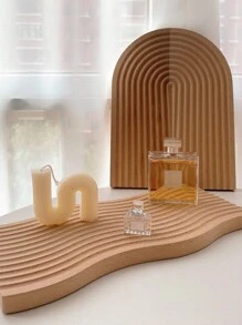 1pc Wave-Shaped Wooden Tray For Desserts, Coffee & Tea, Nordic Style Aromatherapy Tray, Jewelry Organizer & Home Decoration Back To School