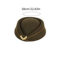 Cosplay-Accessoires Stewardess Hut weibliches Baskenmütze-Hut-Kostümrequisit Stewardess gleicher Stil Flughut Damen-Live-Requisiten-Hut Osterhut Urlaubsparty-Sammelhut - Verschiedenfarbig - Übersicht 7