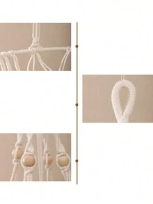 1 Pieza Cama Hamaca Para Mascotas Tejida A Mano Con Estilo Bohemio, Adecuada Para Gatos Pequeños A Medianos, Dormir En Cuatro Estaciones - Beis - Ver 7