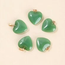 5入組20x20mm愛心形捷克拉姆瓦克玻璃珠子魅力吊墜，適用於手鍊項鍊耳環等首飾製作DIY配件 - 彩色 - 查看 21