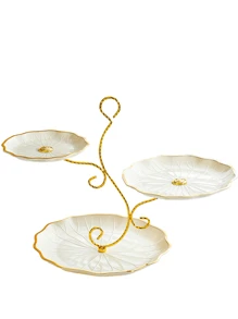 1 件 3 层甜点展示架、托盘纸杯蛋糕糕点架、多层塑料餐盘、水果糖果饼架、可重复使用的糕点盘，适用于婚礼、生日、婴儿送礼会、茶会、宴会、派对、厨房、圣诞节礼物 - 彩色 - 查看 4