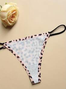7-Piece Ladies' Low-Waisted G-String Panties With Thin Print Pattern Butterfly Love Women's Panties With Animal And Leopard Print Sexy Women's Underwear Seamless, Soft, Comfortable And Breathable