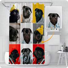 1pc Personalized Bathroom Shower Curtain With Waterproof Fabric And 12 Hooks, Customizable With 1-9 Photos And Text Home Bathroom Decor Fall Decor Bathroom Accessories Back To School