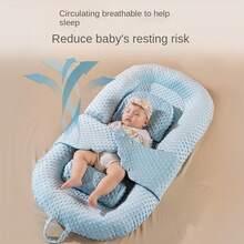 Newborn Baby Bionic Bed, Portable Anti-Pressure Infant Bed - Pink - View 3