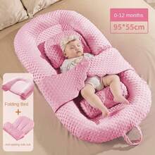 Newborn Baby Bionic Bed, Portable Anti-Pressure Infant Bed - Pink - View 6