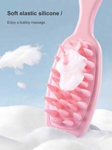 1 Peça Escova de Silicone com Cabo Longo para Shampoo de Cabelo, Massageador de Couro Cabeludo para Escova de Cabelo Longo - Multicolorido - Visão 6