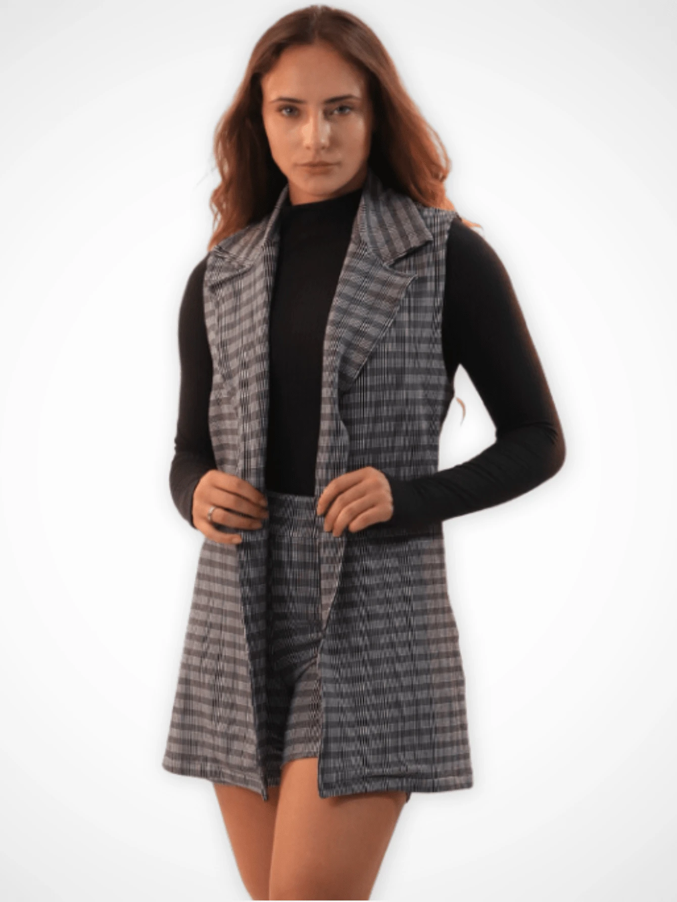 Women Blazers - Xadrez - 查看 1