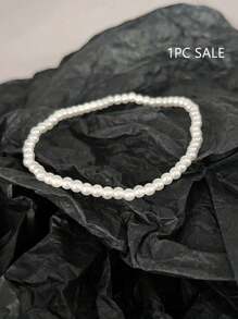 1 Set Of Multistrand 4mm Faux Pearl Beaded Anklets For Women, Everyday Versatile Accessory - Anklet - View 3