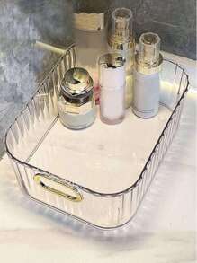 2 szt. Luksusowe pudełko do przechowywania kosmetyków na biurko, odpowiednie do produktów do makijażu i pielęgnacji skóry, przekąsek i akcesoriów łazienkowych, idealne do organizacji sypialni i salonu