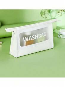 1 bolsa cosmética transparente de tamaño mediano, bolsa de almacenamiento de maquillaje portátil para viajes, un organizador de maquillaje con gran capacidad de almacenamiento