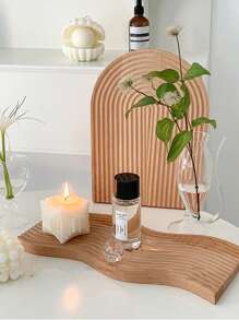 1pc Wave-Shaped Wooden Tray For Desserts, Coffee & Tea, Nordic Style Aromatherapy Tray, Jewelry Organizer & Home Decoration Back To School