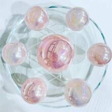 1颗玫瑰石英水晶球 - 天然电镀疗愈石，适用于家居装饰、灵气能量疗愈和馈赠 - 情人节、圣诞节、母亲节和父亲节的完美之选 - 彩色 - 查看 8