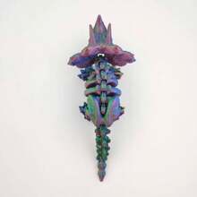 Modelo de Triceratops esqueleto impreso en 3D con múltiples articulaciones, linda decoración de escritorio de animal - multicolor - Ver 4