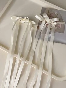 6 件套女士发饰星星和蝴蝶结套装，芭蕾风格蝴蝶结丝带发夹，适合双马尾辫、辫子和仙女头带，甜美可爱，适合日常使用，女士冬季服装，礼物，蝴蝶结 - 米色 - 查看 3