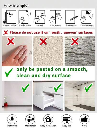 1roll Wit Furniture, Bright Kitchen Vinyl Adhesive Paper Self Wallpaper Cabinets, Tables, Waterproof Doors view 9