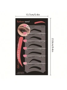 6入組設計款可重複使用的眼妝/眉毛模板，眉形造型助手 - 無色 - 查看 3