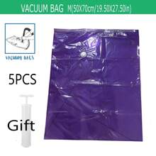 5 pièces Sac de compression sous vide [Pompe non incluse] Pour vêtements, couettes, rangement dans les armoires - Économise 80% de l'espace, sac de rangement pour le voyage (4 tailles disponibles) Décorations, Décor de fête, Décor de chambre, Organisateur, Rangement à la maison, T-shirt blanc femme, Pantalon noir femme, Vêtements d'hiver pour femme, Robe