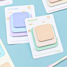 Stackable Memo Pad, Solid Color Ins Style Student Message Sticky Note Paper Office Reminder Book, 90pcs