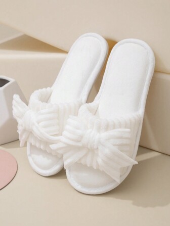 Women Butterfly Memory Foam Open Toe Fluffy Slippers Plush Soft Sole Indoor Home Shoes