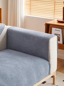 1pc Solid Color Chenille Sofa Cover, Simple And Chic Style, Star Pattern, Anti-Slip, Cat Scratch Protection, Home Decor, Suitable For All Seasons - Màu xanh lam - Xem 9
