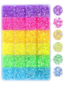 21000 Pcs Flat Back Resin AB Rhinestones, 6 Colors Jelly Round Rhinestones For Crafts, Clothing, Shoes, Roller DIY Decoration 4/5mm - Multicolor - View 7