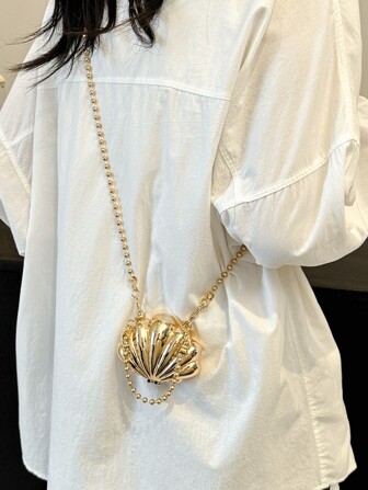 Gorgeous, Fashionable And Classic Solid Color Acrylic Metal Box Bag, Beaded Chain Evening Bag, Star-Shaped Coin Purse, Suitable For Parties And Dinners.