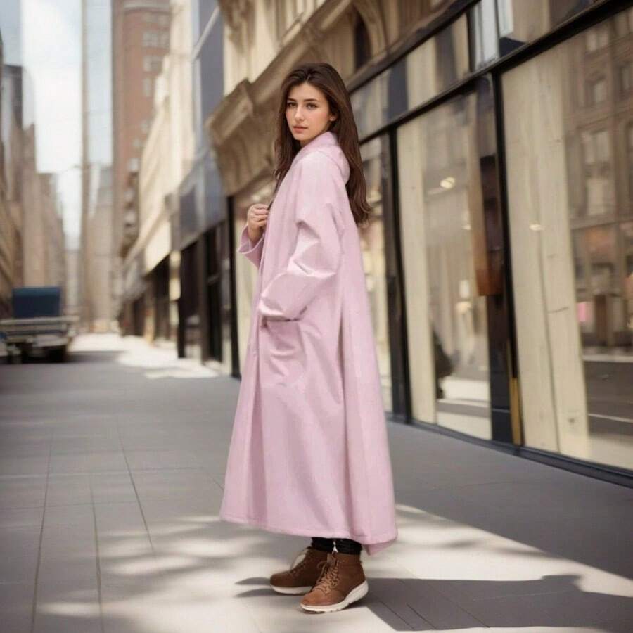 Fashionable Women's Raincoat Long Rain Coat Thickened Poncho Ladies