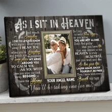 Custom Photo Home Decor - As I Sit In Heaven You'll Be Taking One For Me - Personalized Custom Framed Canvas Wall Art - Gift For Memorial, Valentine Day, Valentine Day Decor Gifts Birthday Graduation,Multi-Functional, Quick Dry,Waterproof,Anti-Mold,Reusable,Ornamental,Stainless,Cute,Stylish,Exquisite,Adorable,Tidy,High-Quality,Modern,Custom,Personalized,Unique,Ideal Gifts For Him,Ideal Gifts For Her,Kitchen,Dining Room,Bathroom,Living Room,Bedroom,School,Office,Tea Room,Home,Garden,Home Refresh,Warm Ambience,Home & Living,Customized Wall Art - As Shown - View 2