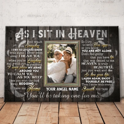 Catygift Customized Photo Home Decor - "When I'm In Heaven, You'll Leave A Drop Of Water For Me" - Personalized Canvas Wall Art - Anniversary, Valentine's Day, Birthday, Graduation Gift, Multipurpose, Quick-Drying, Waterproof, Anti-Mold, Reusable, Decorative, Stainless Steel, Cute, Fashionable, Exquisite, Charming, Clean, High-Quality, Modern, Customized, Personalized, Unique, Ideal Gift For Him, Photo Gift