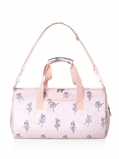 Kids' Fashionable Fitness Travel Bag With Shoe Compartment And Wet Pocket, Ideal For Ballet, Dance, Gymnastics, Travel, Weekend, Overnight, Yoga, School, Kindergarten, Swimming, Sports, Camping, Hiking, And Many Outdoor Activities. Spacious Design For Travel Nights, Easily Meets All Your Child's Needs, While Being Light Enough To Ensure They Don't Feel Burdened By The Casual Luggage.