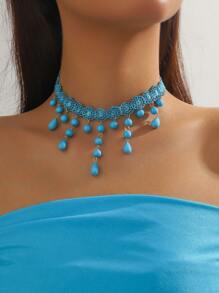 1pc Women's Halloween Black Spiderweb Crystal Necklace, Casual Or Party Wear, Multi-Color Pendant Necklace, Ideal Gift For Mother's Day Or Friends - Black - View 2