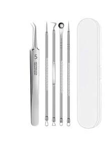 8pcs Blackhead Remover Tool Kit Pimple Extractor Acne Removal Kit For Removing Blemish, Whitehead, Blackhead On Nose And Face,Blackhead Remover,Beauty,Skin Care Products,Spa,Self Care,Skin Care Tools,Face Care,Esthetician Supplies,Skin,Face Wash,Facial - Silver - View 17