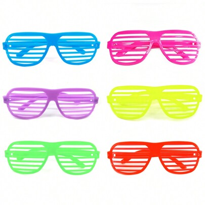 D EXCEED Juego de 6/10/12 piezas de gafas decorativas de estilo veneciano de colores neón de plástico, adecuadas como accesorios para fiestas de disfraces de los años 80 y Halloween