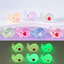 7入組可愛的夜光小象裝飾組——多功能可愛的卡通擺件，適用於桌面、汽車和多種場合：房間、節日、家居、辦公室、派對、聖誕節增添氣氛 - 彩色 - 查看 8