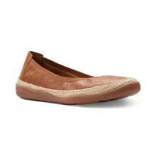 Clarks Zapatos planos con adorno de yute texturizado para mujeres Elaina Rae - Broncearse - Ver 1