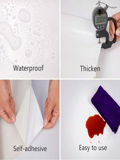 1roll Wit Furniture, Bright Kitchen Vinyl Adhesive Paper Self Wallpaper Cabinets, Tables, Waterproof Doors view 7