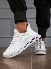 男士厚底休闲运动鞋,轻便、舒适、时尚、简约、透气,情侣理想之选 - 白色 - 查看 5