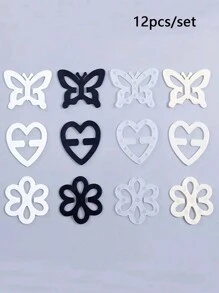 Set de 12 cierres invisibles para sujetador con formas de mariposa, corazón y flor de ciruelo, solución perfecta para correas de sujetador que se resbalan, cuidado del Body para viajes, deportes, al aire libre, cinturones de enfriamiento para el verano, playa y viajes