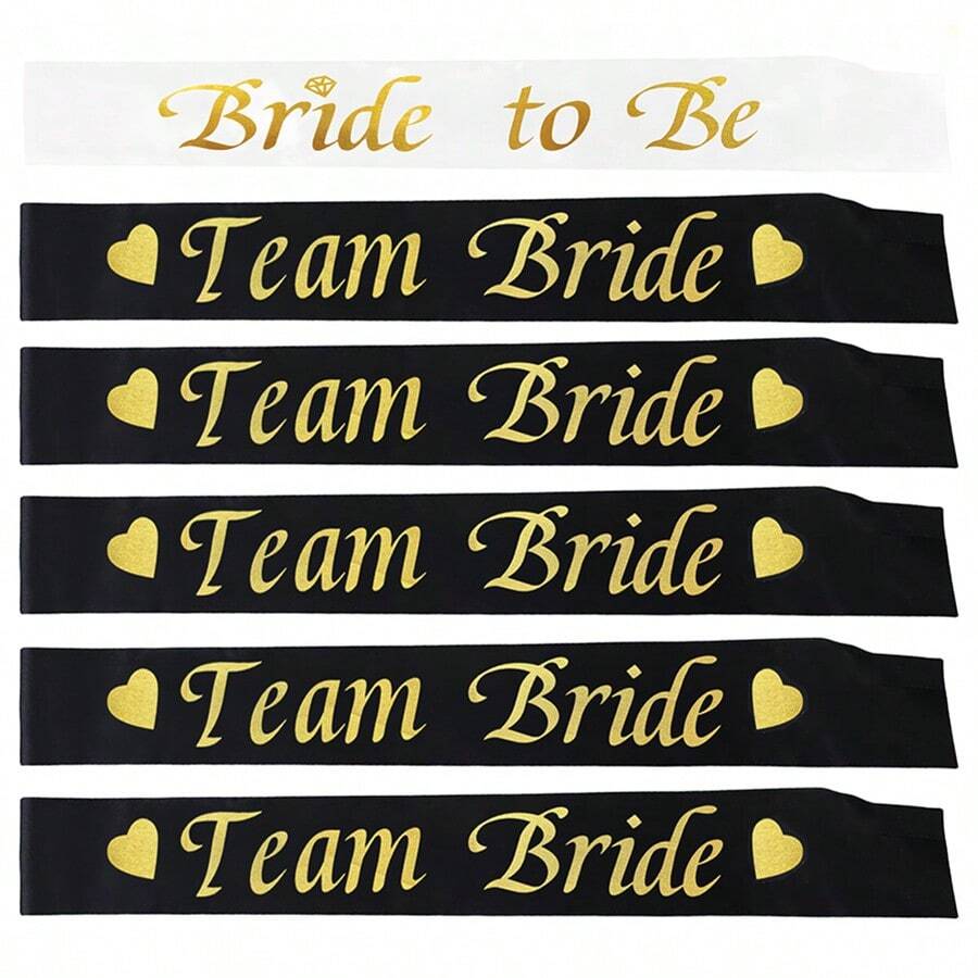 Set di 20 nastri per addio al nubilato, con 'Bride Tribe', 'Bride To Be', 'Hen Do', 'Bridal Shower' e 'Bachelorette Party' scritti, per la festa dell' addio al nubilato - nero - Visualizzare 1