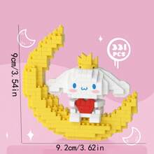 Sanrio Cute Building Blocks Kawaii Melody Cartoon Building Blocks Assembly Toys Birthday Puzzle Doll Gift Decoration Assembly Small Ornaments Desktop Ornaments Decorations (Plug And Insert Building Blocks)