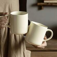 1pc Modern Minimalist Solid Color Matte Ceramic Water Cup, High-Quality Couple Mugs For Milk, Coffee, Suitable For Daily Use - Multicolor - View 3