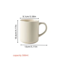 1pc Modern Minimalist Solid Color Matte Ceramic Water Cup, High-Quality Couple Mugs For Milk, Coffee, Suitable For Daily Use - Multicolor - View 5