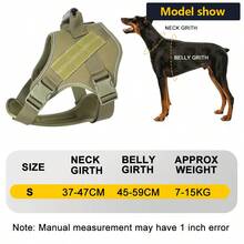 Nuevo arnés de pecho y espalda de alta calidad con correa de tracción para perros mascotas en estilo de chaleco con correa táctica para caminar, adecuado para perros medianos y grandes - Verde militar - Ver 13