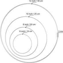 8 Pack Large Metal Floral Hoop Wreath Macrame Gold Hoop Rings(6 Inch8 Inch10 Inch 12 Inch) For Making Wedding Wreath Decor And DIY  Wall Hanging Crafts - Multicolor - View 8