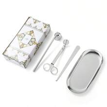4pcs Candle Tool Set Stainless Steel Candle Cap Tools Kit Including Wick Trimmer, Wick Dipper, Wick Scissors, Suitable For Candle Lovers Candle Accessories Set - Multicolor - View 18