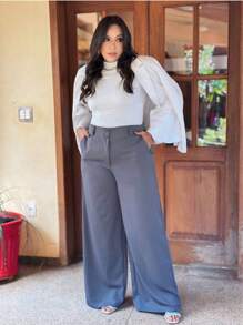 GUECO BRAND Plus Size Pants - Dark Grey - View 10