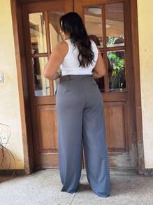 GUECO BRAND Plus Size Pants - Dark Grey - View 7